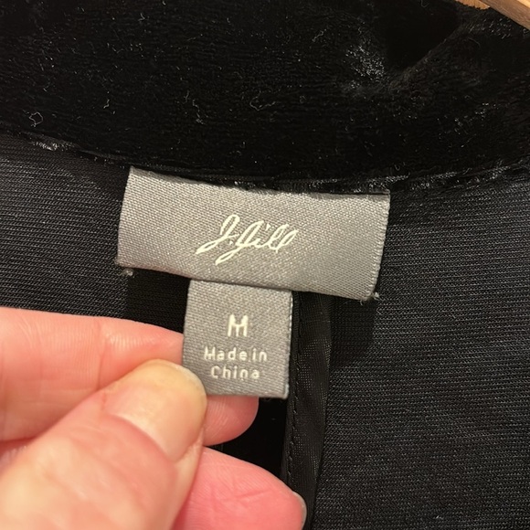 J. Jill Jacket Black Velvet 90s Whimsigoth Witchy Size Medium - Picture 5 of 6